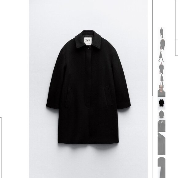 WOOL BLEND COAT WITH SHIRT COLLAR Size M NEW WITH TAG! - Picture 1 of 12